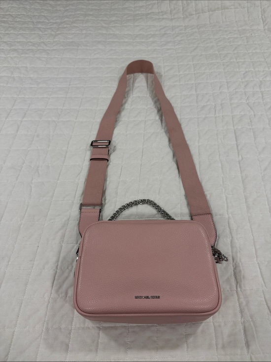 Michael Kors Handbags - Michael Kors Blush Pink Leather Crossbody Camera Bag with Chain Detail